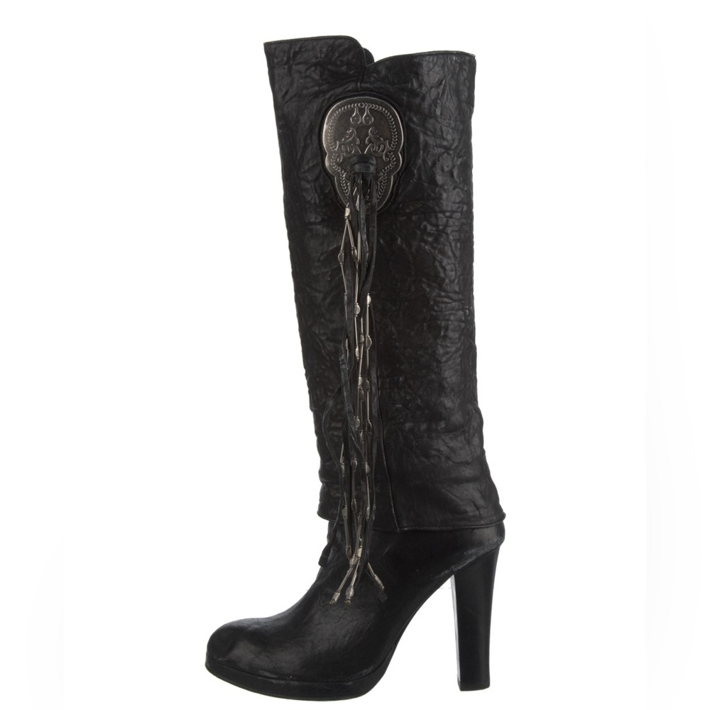 Thomas Wylde Leather Knee-High Boots as 8 - Picture 4 of 5